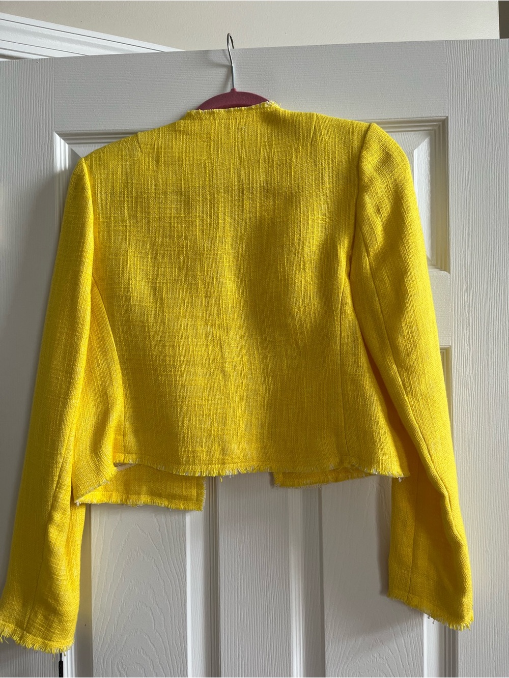 Calvin Klein Bright Yellow Woven Open-Front Jacket - Picture 2 of 5